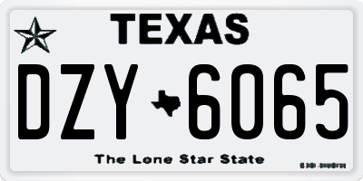 TX license plate DZY6065