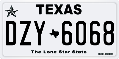 TX license plate DZY6068