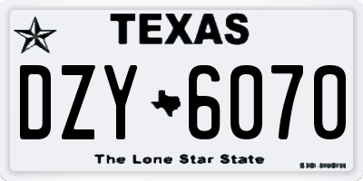 TX license plate DZY6070