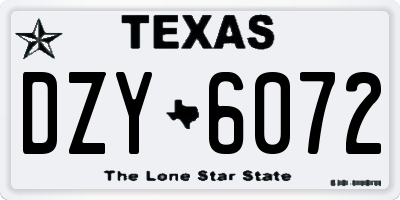 TX license plate DZY6072
