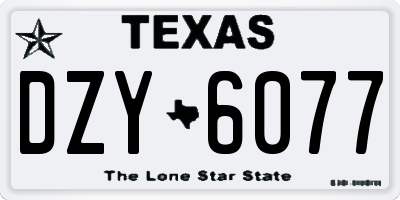 TX license plate DZY6077