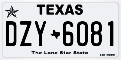 TX license plate DZY6081
