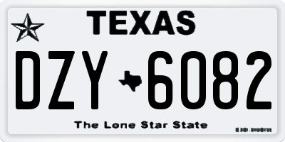 TX license plate DZY6082