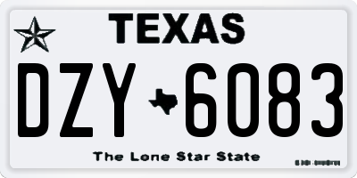 TX license plate DZY6083