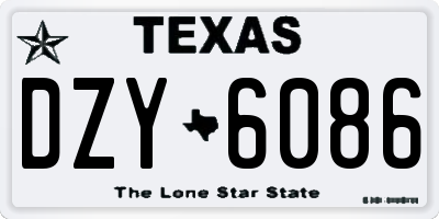 TX license plate DZY6086