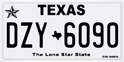 TX license plate DZY6090