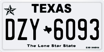 TX license plate DZY6093