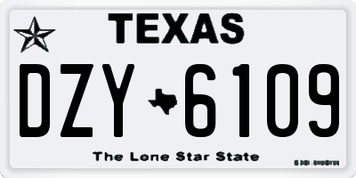 TX license plate DZY6109