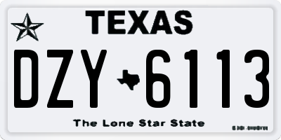 TX license plate DZY6113