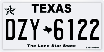 TX license plate DZY6122