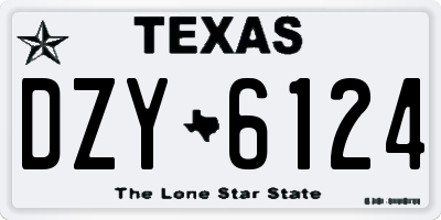 TX license plate DZY6124