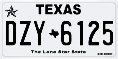 TX license plate DZY6125