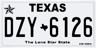 TX license plate DZY6126