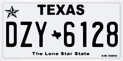 TX license plate DZY6128