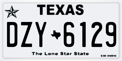 TX license plate DZY6129