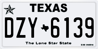 TX license plate DZY6139