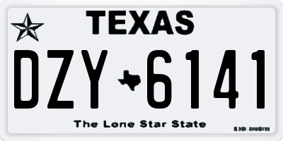 TX license plate DZY6141