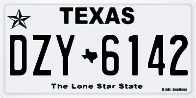 TX license plate DZY6142