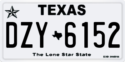TX license plate DZY6152