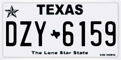 TX license plate DZY6159