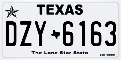 TX license plate DZY6163