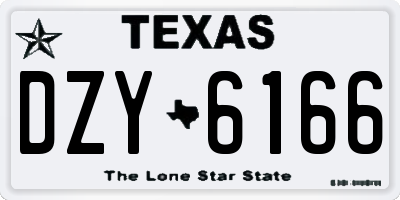 TX license plate DZY6166
