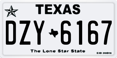 TX license plate DZY6167