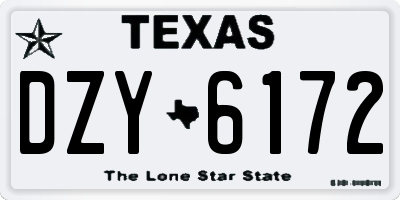 TX license plate DZY6172