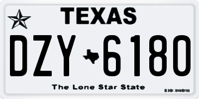 TX license plate DZY6180
