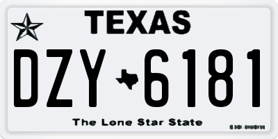 TX license plate DZY6181