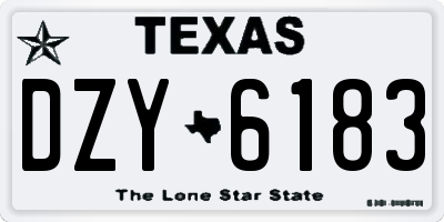 TX license plate DZY6183