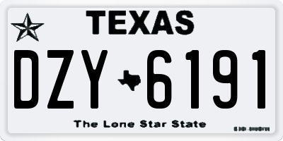 TX license plate DZY6191