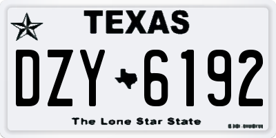 TX license plate DZY6192