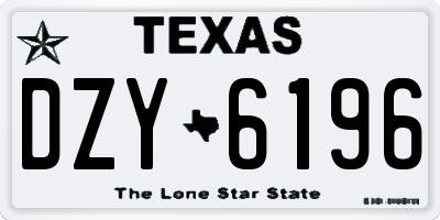 TX license plate DZY6196