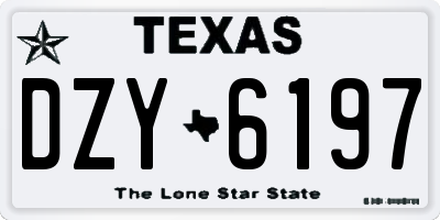 TX license plate DZY6197