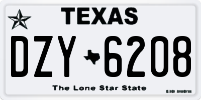 TX license plate DZY6208