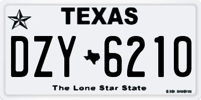 TX license plate DZY6210