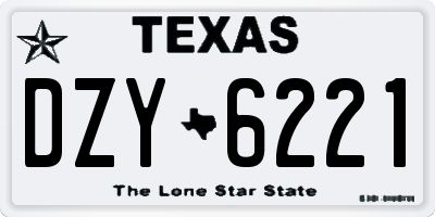 TX license plate DZY6221