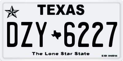 TX license plate DZY6227