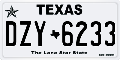 TX license plate DZY6233
