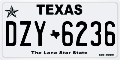 TX license plate DZY6236