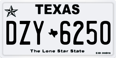 TX license plate DZY6250