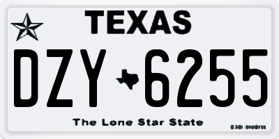 TX license plate DZY6255