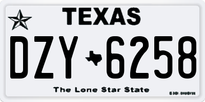 TX license plate DZY6258