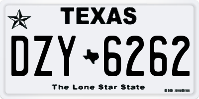 TX license plate DZY6262