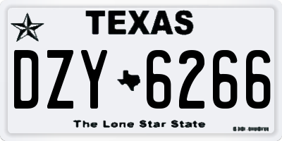 TX license plate DZY6266
