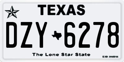 TX license plate DZY6278