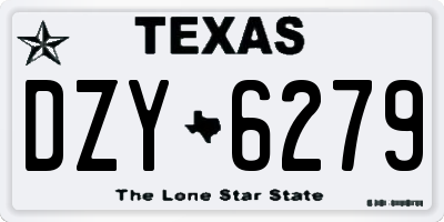 TX license plate DZY6279
