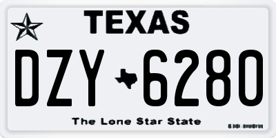 TX license plate DZY6280