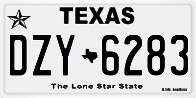 TX license plate DZY6283